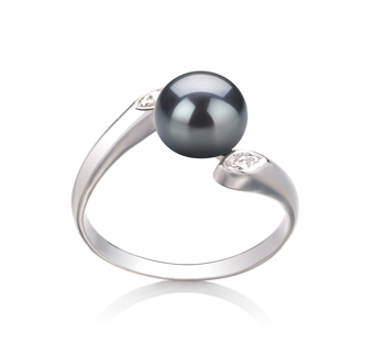 6-7mm AAA Quality Freshwater Cultured Pearl Ring in Dana Black