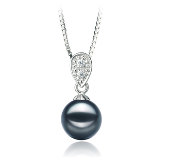 7-8mm AA Quality Japanese Akoya Cultured Pearl Pendant in Daria Black 7-8mm AA Quality Japanese Akoya Cultured Pearl Pendant in Daria Black