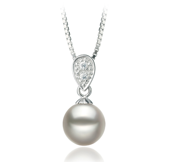 7-8mm AA Quality Japanese Akoya Cultured Pearl Pendant in Daria White