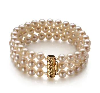 6-7mm AA Quality Freshwater Cultured Pearl Bracelet in Dianna White 6-7mm AA Quality Freshwater Cultured Pearl Bracelet in Dianna White