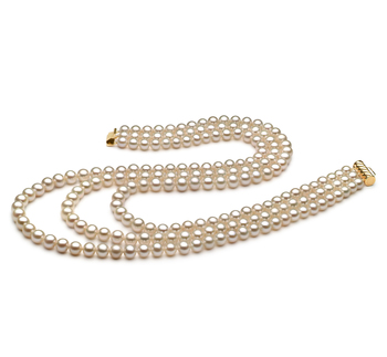 6-7mm AA Quality Freshwater Cultured Pearl Necklace in Dianna White