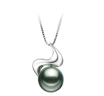 10-10.5mm AAA Quality Tahitian Cultured Pearl Pendant in Dominique Black