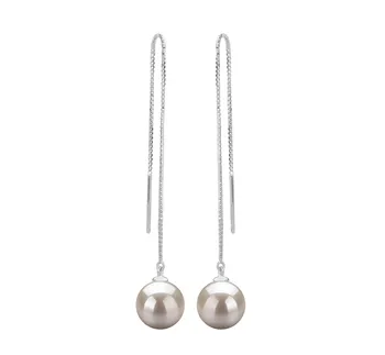 8-9mm AAAA Quality Freshwater Cultured Pearl Earring Pair in Dottie White