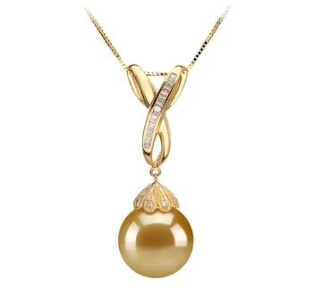 12-13mm AAA Quality South Sea Cultured Pearl Pendant in Edwina Gold 12-13mm AAA Quality South Sea Cultured Pearl Pendant in Edwina Gold