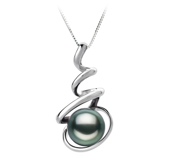 8-9mm AAA Quality Tahitian Cultured Pearl Pendant in Eldova Black