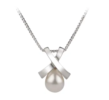 7-8mm AA Quality Freshwater Cultured Pearl Pendant in Empress White