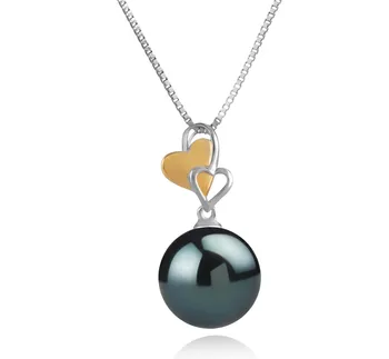 11-12mm AAA Quality Tahitian Cultured Pearl Pendant in Felicia Black 11-12mm AAA Quality Tahitian Cultured Pearl Pendant in Felicia Black