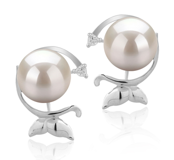 Gilda White 7-8mm AA Quality Japanese Akoya 925 Sterling Silver Cultured Pearl Earring Pair