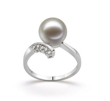 9-10mm AAAA Quality Freshwater Cultured Pearl Ring in Grace White