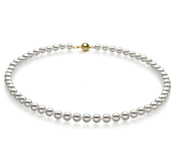 6.5-7mm Hanadama - AAAA Quality Japanese Akoya Cultured Pearl Necklace in Hanadama 23-inch White
