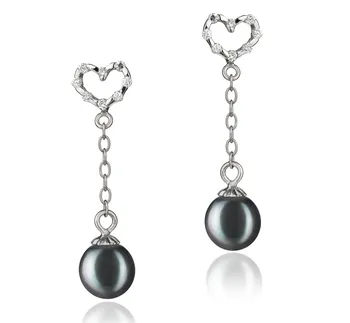 6-7mm AAAA Quality Freshwater Cultured Pearl Earring Pair in Hedda Black 6-7mm AAAA Quality Freshwater Cultured Pearl Earring Pair in Hedda Black
