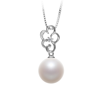 10-11mm AAAA Quality Freshwater Cultured Pearl Pendant in Hilary White