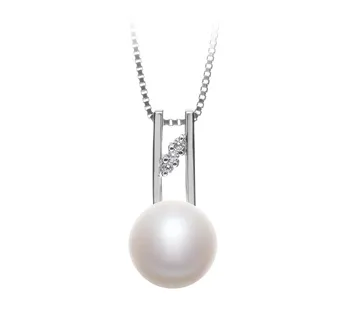 9-10mm AA Quality Freshwater Cultured Pearl Pendant in Hiriko White