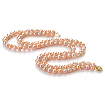 7-8mm AA Quality Freshwater Cultured Pearl Necklace in Jamilia Pink