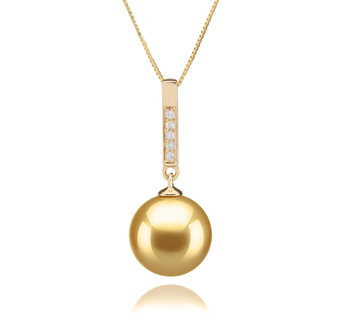 Janet Gold 10-11mm AAA Quality South Sea 14K Yellow Gold Cultured Pearl Pendant