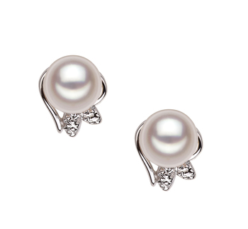 Jodie White 6-7mm AA Quality Japanese Akoya 925 Sterling Silver Cultured Pearl Earring Pair