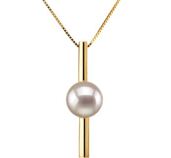 7-8mm AA Quality Japanese Akoya Cultured Pearl Pendant in Johana White