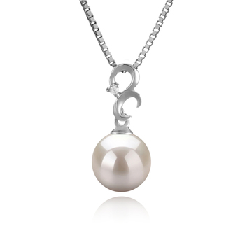 8-9mm AA Quality Japanese Akoya Cultured Pearl Pendant in Kacey White