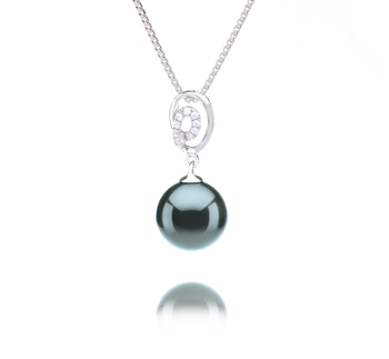 9-10mm AAA Quality Tahitian Cultured Pearl Pendant in Kimberly Black