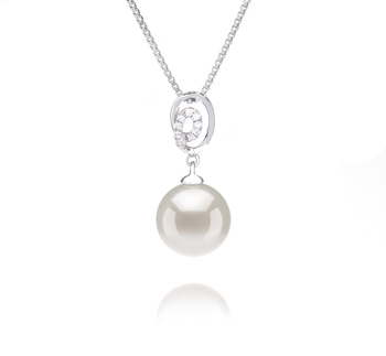 9-10mm AAAA Quality Freshwater Cultured Pearl Pendant in Kimberly White 9-10mm AAAA Quality Freshwater Cultured Pearl Pendant in Kimberly White