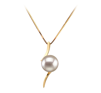 6-7mm AA Quality Japanese Akoya Cultured Pearl Pendant in Lanella White