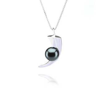 9-10mm AAA Quality Tahitian Cultured Pearl Pendant in Larina Black