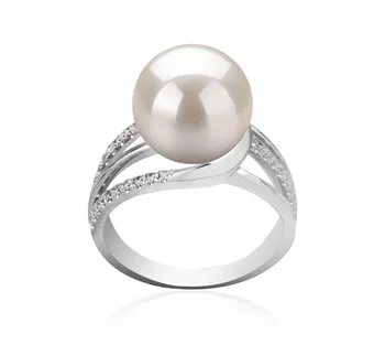 10-11mm AAAA Quality Freshwater Cultured Pearl Ring in Layana White