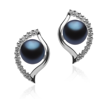 Lilia Black 6-7mm AAAA Quality Freshwater 925 Sterling Silver Cultured Pearl Earring Pair