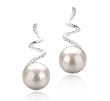 Lolita White 8-9mm AAAA Quality Freshwater 925 Sterling Silver Cultured Pearl Earring Pair