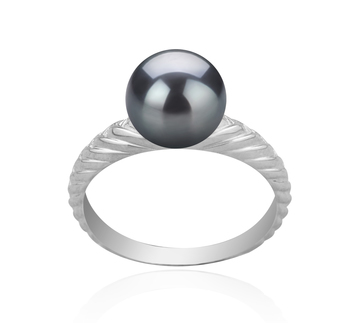 8-9mm AAAA Quality Freshwater Cultured Pearl Ring in Mada Black