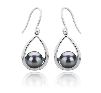Marcia Black 7-8mm AAAA Quality Freshwater 925 Sterling Silver Cultured Pearl Earring Pair
