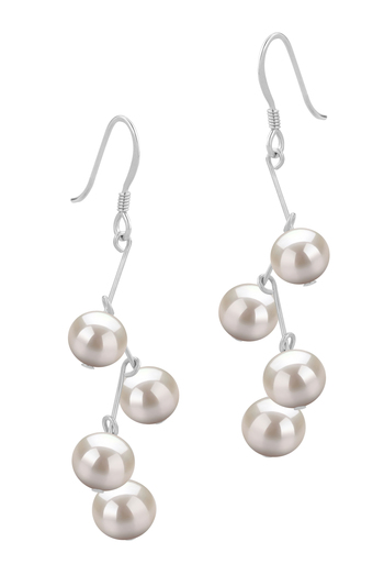 Mickey White 6-7mm AA Quality Freshwater 925 Sterling Silver Cultured Pearl Earring Pair