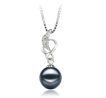 8-9mm AA Quality Japanese Akoya Cultured Pearl Pendant in Naomi Black