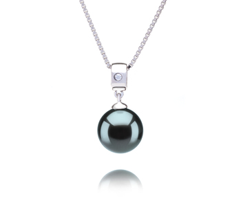 Nicole Black 9-10mm AAA Quality Tahitian 925 Sterling Silver Cultured Pearl Pendant