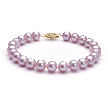 Lavender 7-8mm AA Quality Freshwater Cultured Pearl Bracelet
