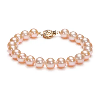 8.5-9.5mm AAA Quality Freshwater Cultured Pearl Bracelet in Pink 8.5-9.5mm AAA Quality Freshwater Cultured Pearl Bracelet in Pink