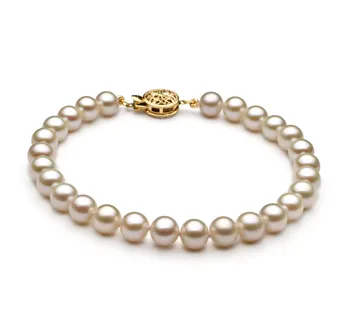 6-7mm AAA Quality Freshwater Cultured Pearl Bracelet in White