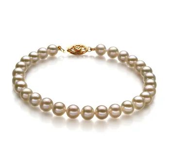 5-5.5mm AAAA Quality Freshwater Cultured Pearl Bracelet in White 5-5.5mm AAAA Quality Freshwater Cultured Pearl Bracelet in White
