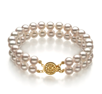 6-7mm AA Quality Japanese Akoya Cultured Pearl Bracelet in White