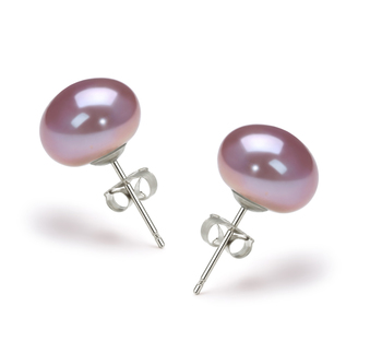 Lavender 9-10mm AA Quality Freshwater Cultured Pearl Earring Pair