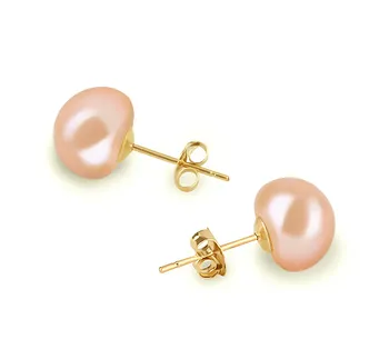 8-9mm AAA Quality Freshwater Cultured Pearl Earring Pair in Pink 8-9mm AAA Quality Freshwater Cultured Pearl Earring Pair in Pink