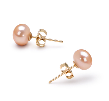 Pink 5.5-6mm AAA Quality Freshwater Cultured Pearl Earring Pair