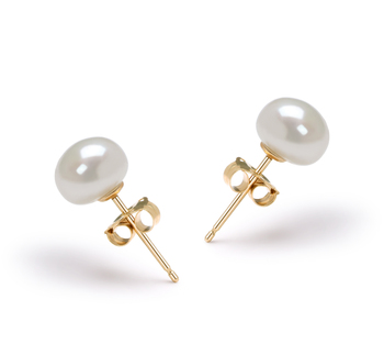 White 6-7mm AAA Quality Freshwater Cultured Pearl Earring Pair