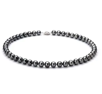7.5-8.5mm AA Quality Freshwater Cultured Pearl Necklace in Black 7.5-8.5mm AA Quality Freshwater Cultured Pearl Necklace in Black