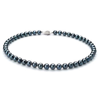 7.5-8mm AAA Quality Japanese Akoya Cultured Pearl Necklace in Black