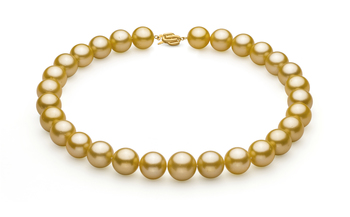 14-15.7mm AAA+ Quality South Sea Cultured Pearl Necklace in Gold