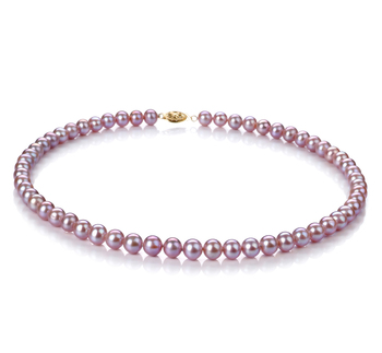 6-6.5mm AA Quality Freshwater Cultured Pearl Necklace in Lavender