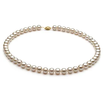 6.5-7.5mm AA Quality Freshwater Cultured Pearl Necklace in White