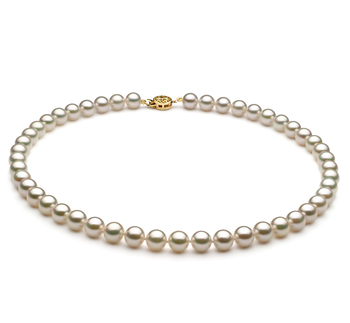 White 7.5-8mm AAA Quality Japanese Akoya Cultured Pearl Necklace