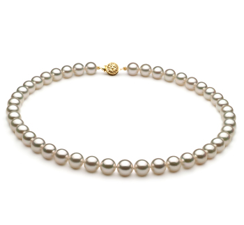 White 8.5-9mm AAA Quality Japanese Akoya Cultured Pearl Necklace